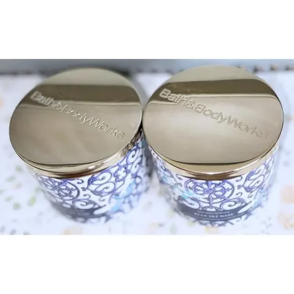 Lot of 2 Bath & Body Works Blue Sky Haze Large 3-Wick Candle 14.5oz - Picture 4 of 6